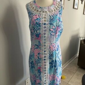 Lilly Pulitzer Blue and Pink Floral Dress